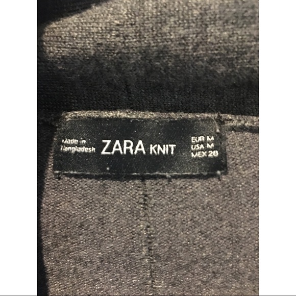 Zara Knit Grey Draped Neck Open Cardigan - Picture 9 of 10
